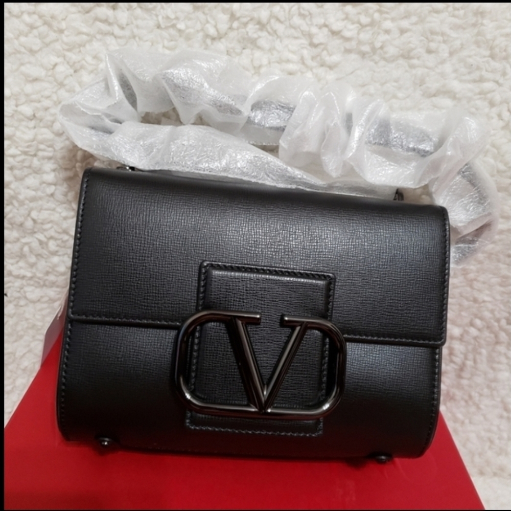 Valentino Garavani Stud Sign Leather Shoulder Bag